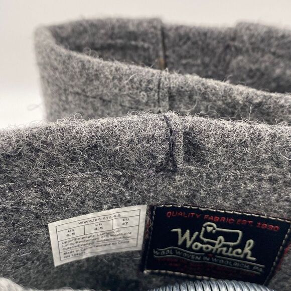Woolrich Leather Baltimore Harness Wool Booties Double Buckles Lug Sole Grey 6.5 - Picture 8 of 12